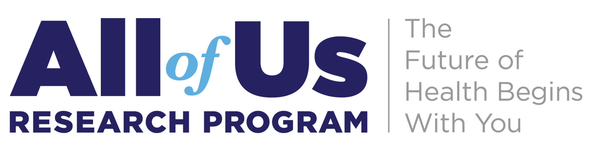 Image: All of Us research program logo with subtitle: The future of health begins with you. 